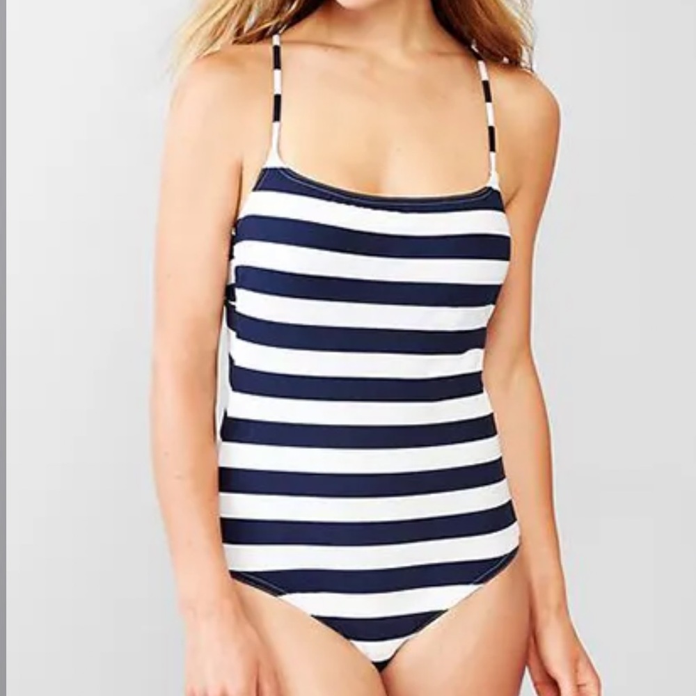 Gap-Navy & White Striped One Piece Swimsuit